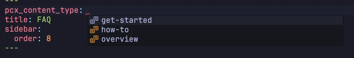 Intellisense in action